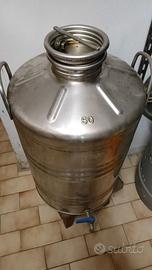 Contenitore olio in acciaio con rubinetto
