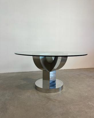 Tavolo in acciaio cristallo Mario sabot