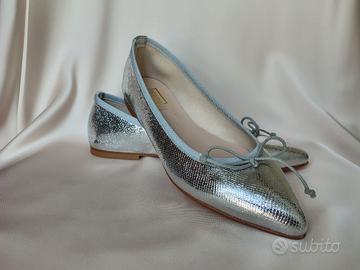 Scarpe argento serpente  basse ballerine, 38