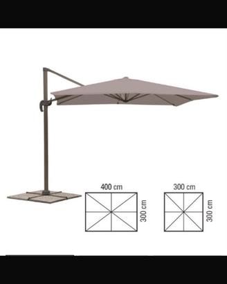 Ombrellone braccio deluxe 3x4 tortora