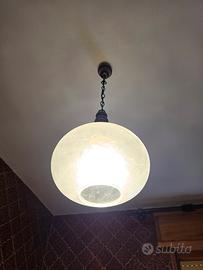 LAMPADARIO VETRO LEGNO