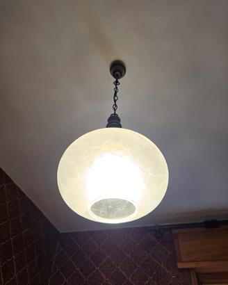 LAMPADARIO VETRO LEGNO