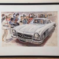 Stampa poster auto Mercedes-Benz 300 SL Ali di Gab