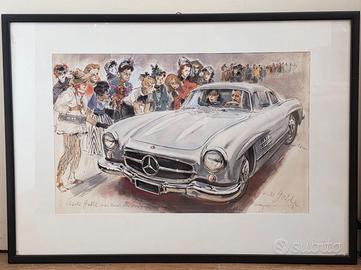 Stampa poster auto Mercedes-Benz 300 SL Ali di Gab