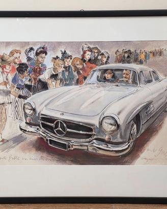 Stampa poster auto Mercedes-Benz 300 SL Ali di Gab