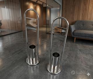 Coppia Piantane Bagno Design Cromato Lusso