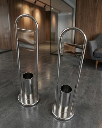 Coppia Piantane Bagno Design Cromato Lusso