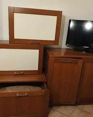 soggiorno completo in legno massello