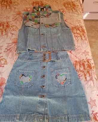 completo jeans ragazza  tg L o 16 anni 