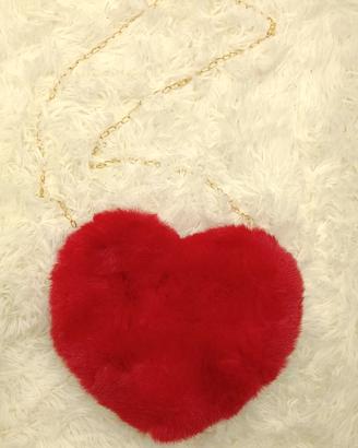 Borsa a cuore in pelliccia
