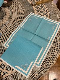 Set vintage tovagliette e tovaglioli lino