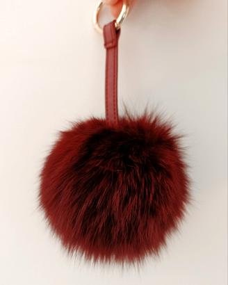 Charm/Portachiavi Pom Pom in Pelliccia