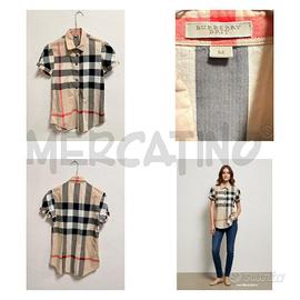 CAMICIA D BURBERRY SABBIA/ROSSO SCACCO