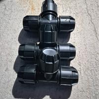 Set da 3 raccordi a T in polietilene 90 mm 