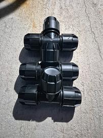 Set da 3 raccordi a T in polietilene 90 mm 