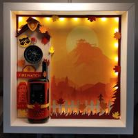 Firewatch 3D shadowbox with white frame (27x27cm)