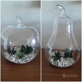 Vaso mela, pera in vetro. 