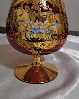 coppa in murano collezione  e oro zincato 