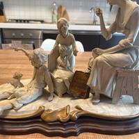 capodimonte gruppo scultoreo firmato base legno