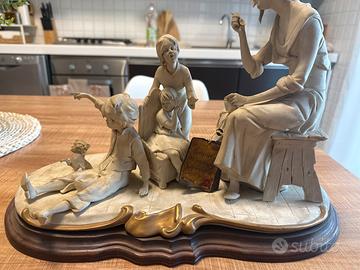 capodimonte gruppo scultoreo firmato base legno