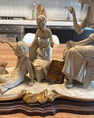 capodimonte gruppo scultoreo firmato base legno