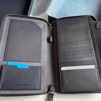 Piquadro portadocumenti in pelle grigio/nero