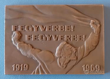 Targa comunista "Fegyverbe" 1969  Ungheria. rara
