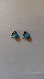 Orecchini a Clip con perline celesti