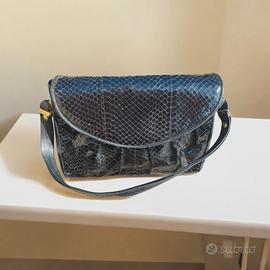 Borsa Vintage - Vera Pelle di pitone nero ludlcido