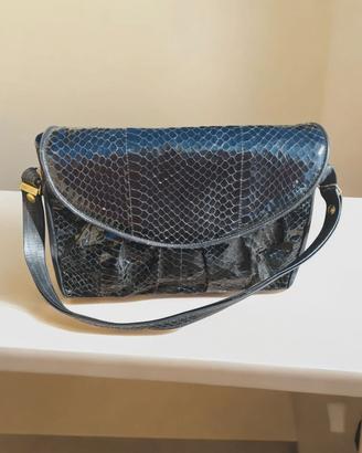 Borsa Vintage - Vera Pelle di pitone nero ludlcido