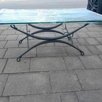 tavolino da fumo ferro battuto e vetro