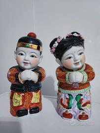 Coppia statue cinesi Jintong e Yunü