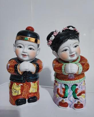 Coppia statue cinesi Jintong e Yunü