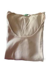 Maglietta rosa Benetton 100% cotone Taglia S