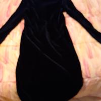 Abito blu notte in velluto lungo 