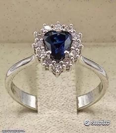 ANELLO ORO 18kt. CON DIAMANTI E ZAFFIRO CUORE