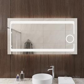Specchio bagno rettangolare 135x70 con ingranditor