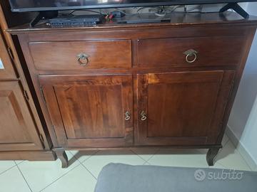 Credenza Mobile TV in Legno Massello Noce
