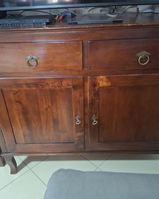 Credenza Mobile TV in Legno Massello Noce