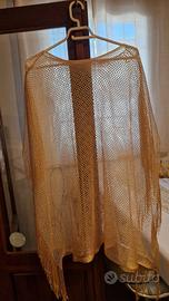 poncho a rete dorato