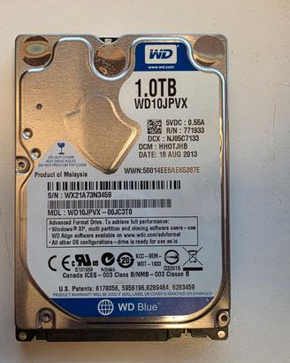 Hard Disk HDD 2,5 1TB Western Digital Blue