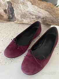 Ballerine in camoscio viola - tg. 39