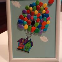 Quadretto " up" con sassolini di mare 