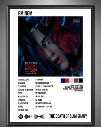 Poster “The Death Of Slim Shady” di Eminem.