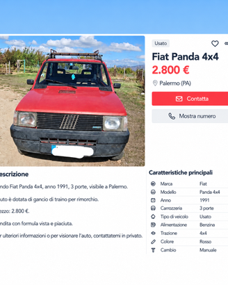 FIAT PANDA 4x4 PRIMA SERIE