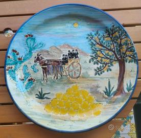 Piatto grande ceramica siciliana /Nicolò Giuliano 