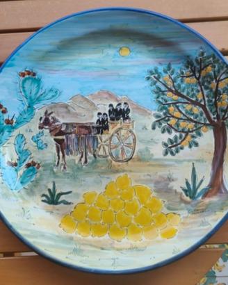 Piatto grande ceramica siciliana /Nicolò Giuliano 