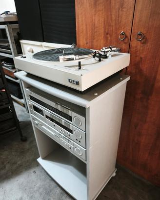 🎵stereo Akai con giradischi e mobile 