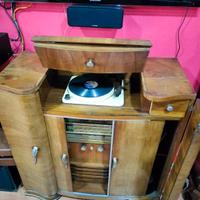 antico mobile giradischi e radio