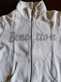 Felpa bianca Bambina, Benetton. 11-12 anni